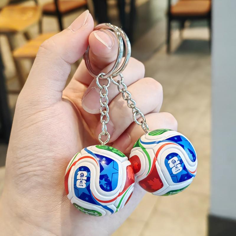 3D Simulation Football Keychain Pvc Creative Mini Key Ring Bag Pendant Car Accessories Gift 2026 Charm Fitness Series Pendant
