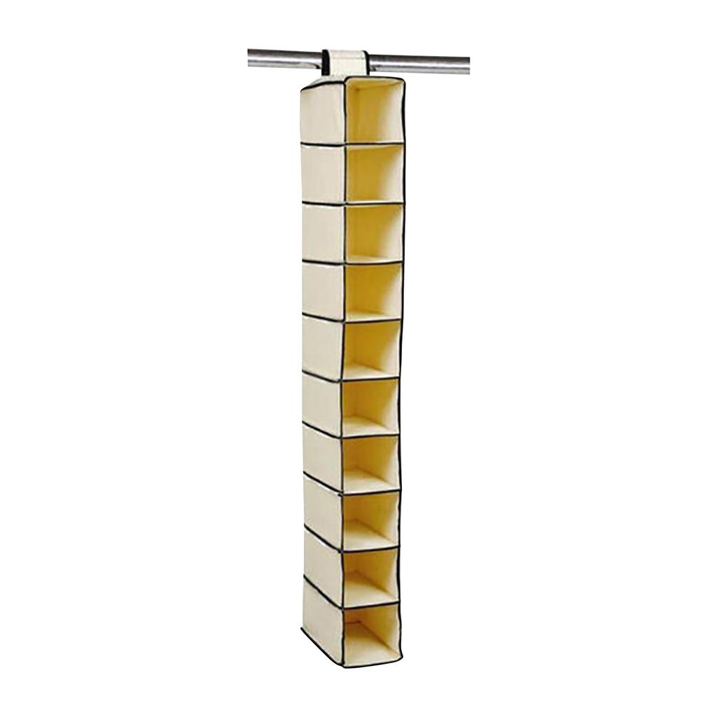 10-lagige Aufbewahrungstasche für Schuhe, Hängetasche, Stoffkunst, Kleiderschrank-Aufbewahrungstasche