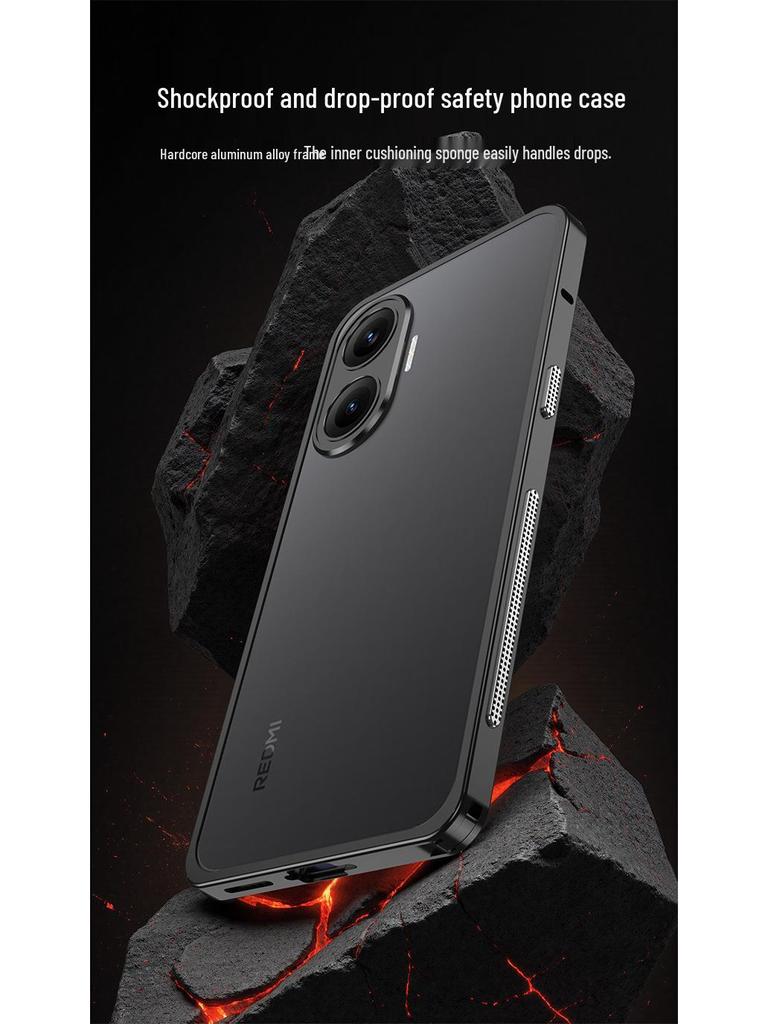 Xiaomi Poco F7 & Redmi Turbo4Pro Metal Bumper Case with Hippocampus Buckle