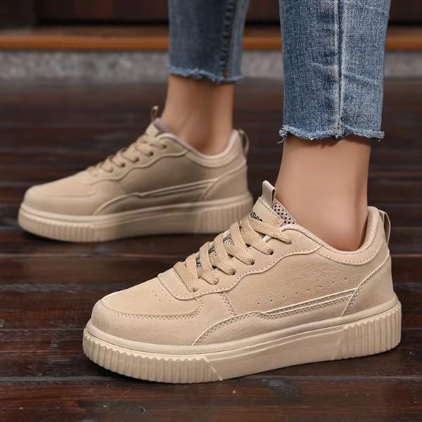 2025 Trendy Unisex Plus Size Thick Sole Leather Board Shoes - Versatile Campus Sports Style Casual Footwear
