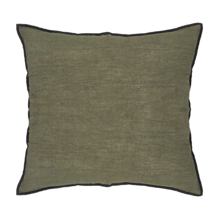 Cotton and Linen Cushion with Removable Cover "Linah" 45 X 45 Cm Atmosphera - Linah Kaki