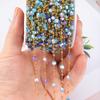 1meter Crystal Bead Stainless Steel Chain Blue Natural Stone Beaded Sweater Chain Supplies Necklace Bracelet Jewelry Making DIY