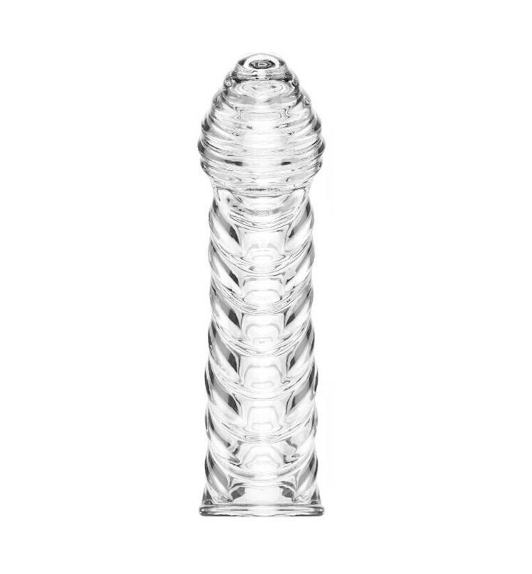 Opakovaně použitelné kondomy Extend Crystal Transparent Penis Sleeve G bodové stimulace