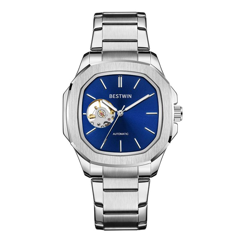 UTHAI Herrenuhr Business Vollautomatische Mechanische Uhr Modetrend Wasserdichtes Legierungsarmband Mechanische Uhr Geschenk