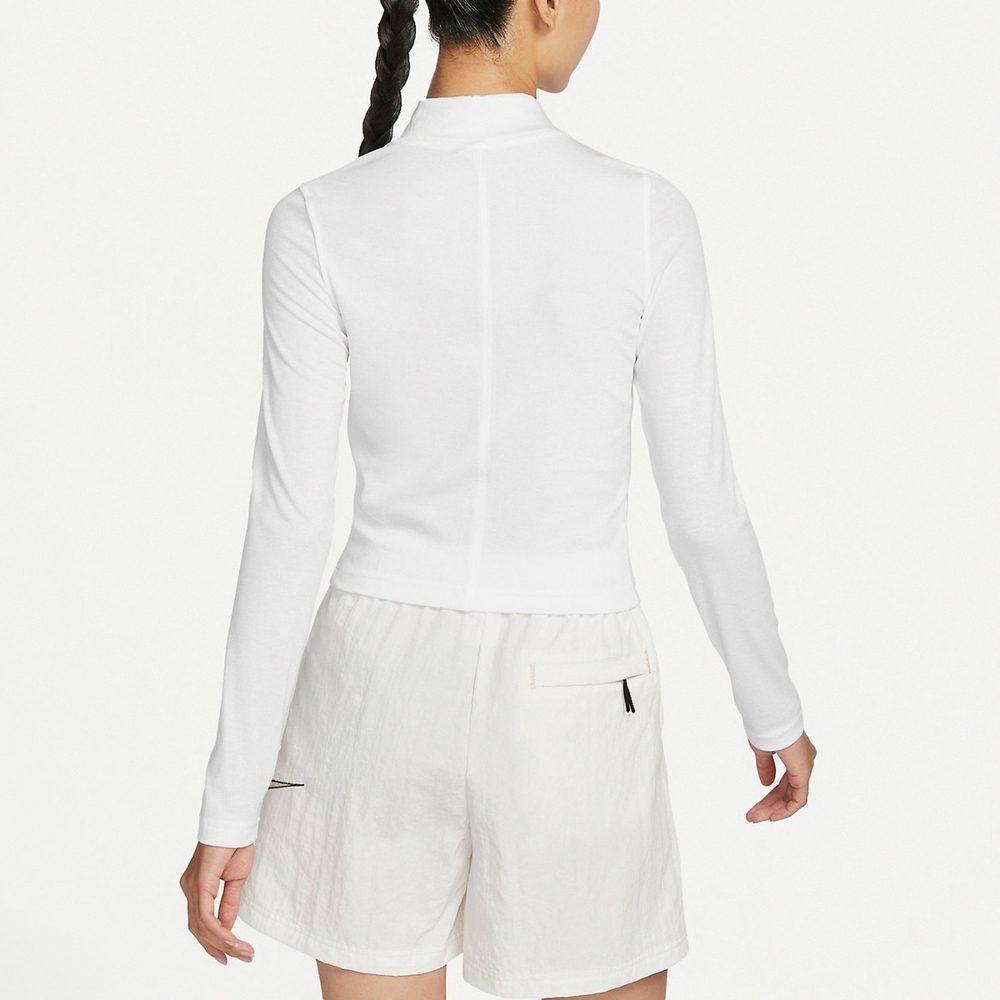 Nike Crop Tops Women's White Stand Collar Moderate DV7881-100