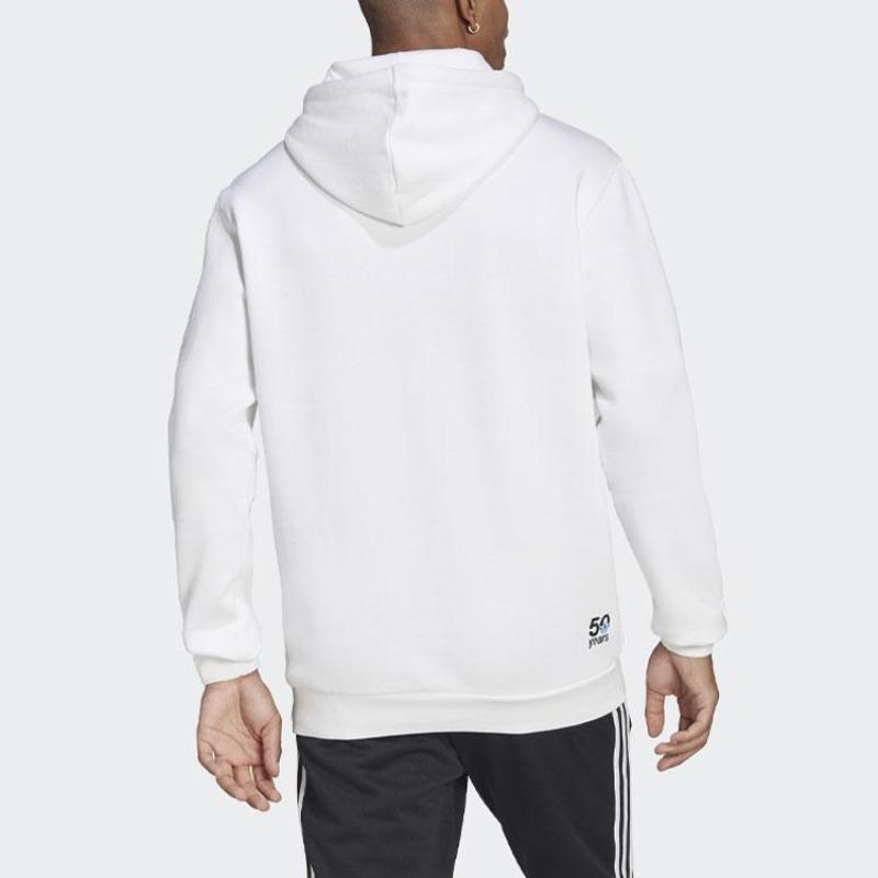 adidas Originals Trefoil Logo Print Sport Langarm Hoodie Herren Hoodie Weiß HC7164