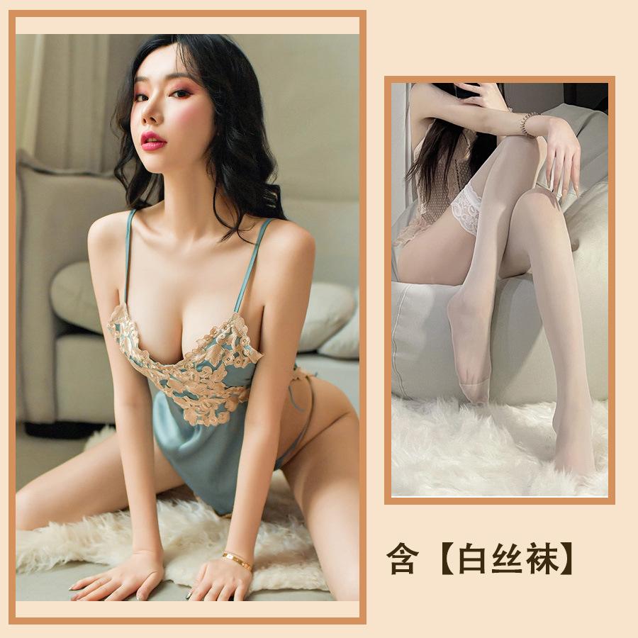 Sexy Inner Silk Pajamas Summer Suspender Pajamas V-neck Sexy Short Skirts Thin Loungewear Temptation Suit