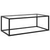 Day and Night - Day and Night Black Coffee Table with Tempered Glass 100x50x35 Cm