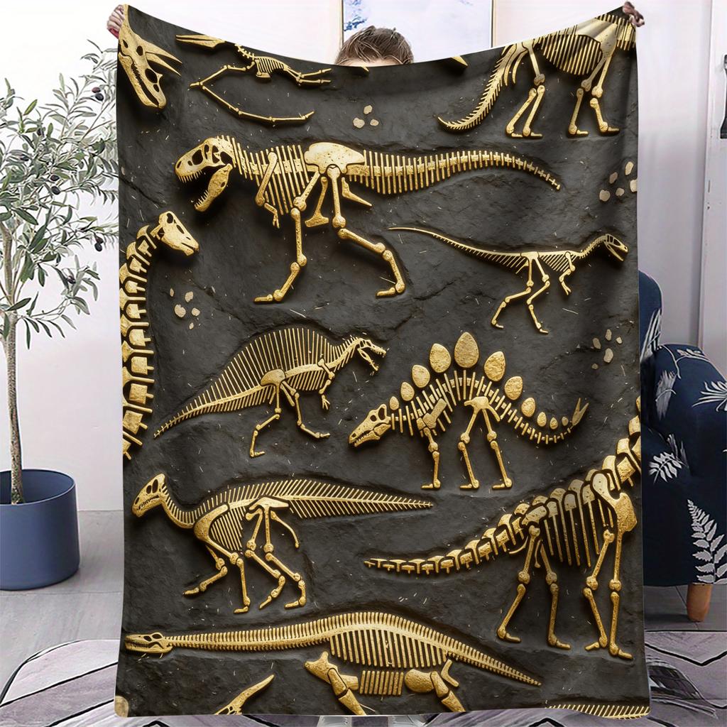 Dinosaur Dreamland Print Blanket Warm Comfortable Flannel Blanket Suitable for Bedrooms,Sofas, Beds,Chairs