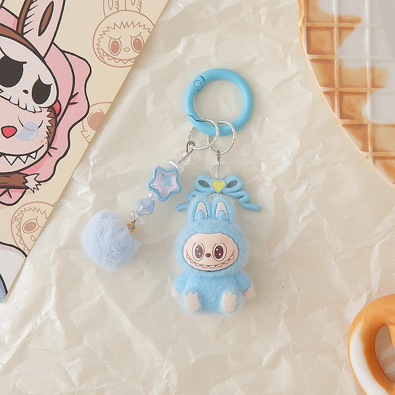 Flocking Cloth Keychain Accessories Pendant Three-dimensional Creative Personalized Cartoon Gift Student Schoolbag Hanging