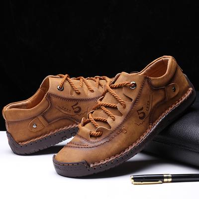 Heren Echt Leer Casual Schoenen Outdoor Wandelen Hoge Kwaliteit Mocassins Comfortabel Ademend Zacht Antislip Rubberen Zool