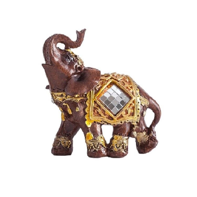 Thai Ceremonial Elephant Statue Figurine Bring Good Luck Wealth Feng Shui Resin Sculpture Home Office Desk Decoration