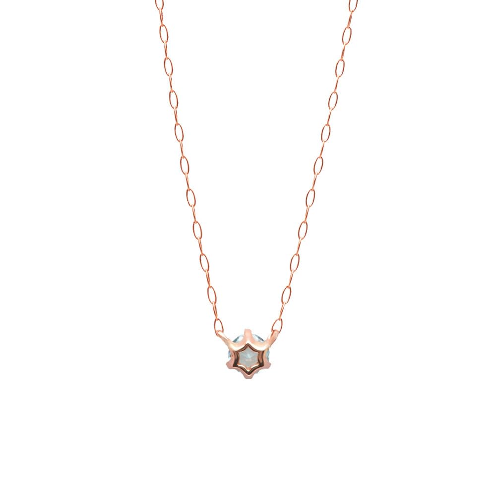 ESTELLE March Birthstone Aquamarine Necklace in 18K Pink Gold [WEB Exclusive] (0351-9585-0017-0000)