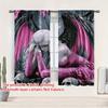 2pcs Elegant Angel Wings Anime Curtains – Detailed Wing & Skull Design for Bedroom   Living Room   Kitchen & Office Decor