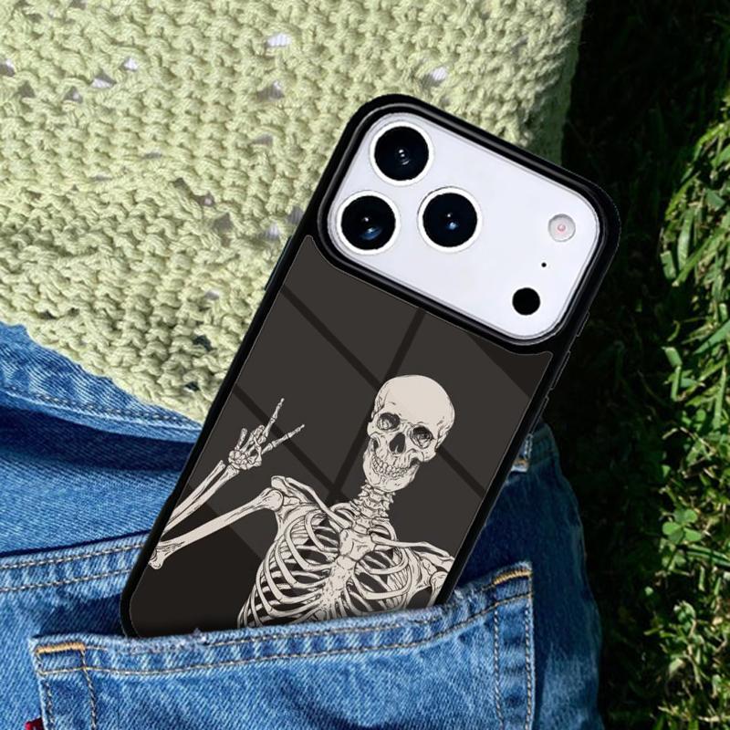Skeleton Skull Art Phone Case For iPhone 17 AIR 16 Pro Max 15 14 Pro 11 12 13 Shockproof Silicone Cover