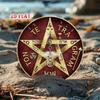 Pentagram Design Metal Wall Art Fine Detailed Flat Round Decor for Home Cafe Wall Decoration