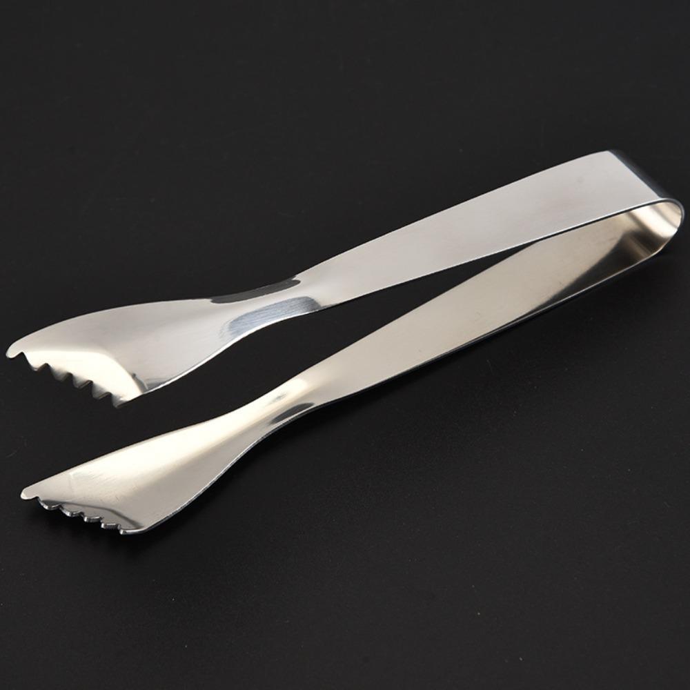 Rust-proof Serrated Ice Cube Clip 304 Stainless Steel Serving Tongs Food Tong Barbecue Clip  Bar