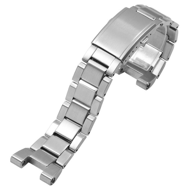 For Casio GST-B100 26x 14mm Concave Interface Fine Steel Double Press Buckle Watch Strap Men 210D/100D/S110d/330/W300 Watchband