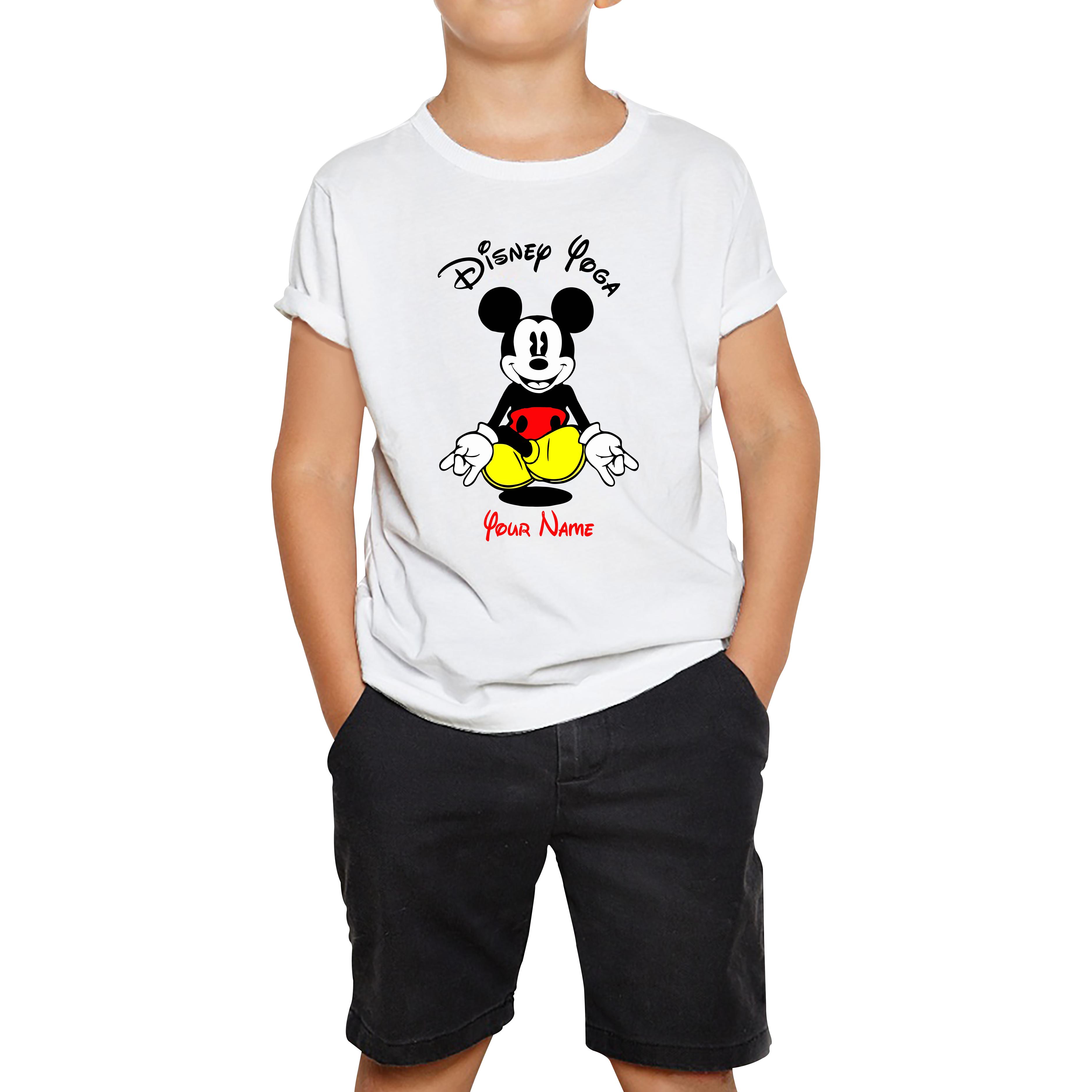 Personalised Disney Mickey Mouse Yoga Kids T Shirt 160