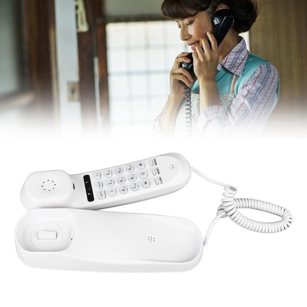 Wall Mountable Telephone Multifunctional Clear Sound Corded Landline Phone for Home Hotel