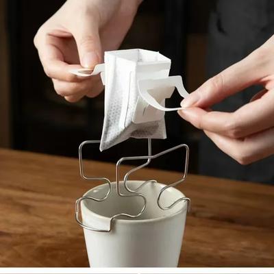 Stainless Steel Reusable Holder For Japanese Style Disposable Ears Drip Bags Coffee Cup Dripper Baskets Filter Paper Bag Shelf