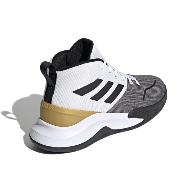Adidas Own The Game Round Toe Lace-Up Fabric Synthetic Leather Shock Absorbing Non-Slip Wear-Resistant Breathable Mid-Top Basketball Shoes FY6010