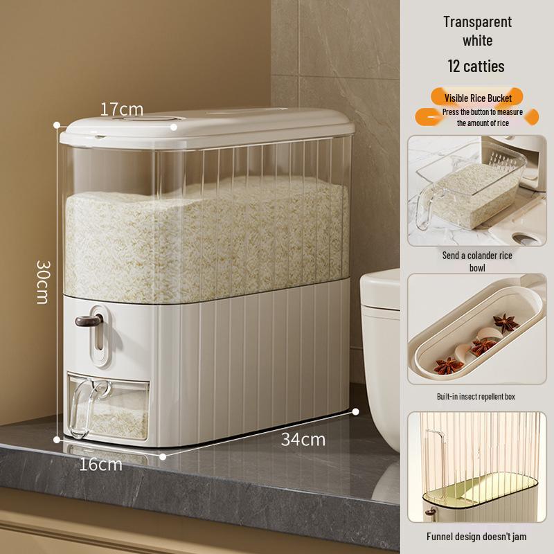 Large Sealed Food-Grade Rice Storage Bin - Moisture & Insect-Proof Kitchen Container