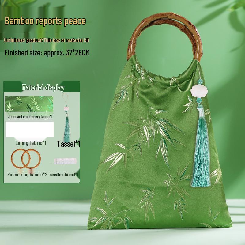 Bamboo Knot DIY Bag Kit - New Chinese Style Cotton Cheongsam Bag for Team Building & Salon Activities