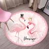 Cartoon Flamingo Print Round Carpet Living Room Anti-slip Rugs Camping Picnic Mat Yoga Mat Kids Bedroom Decor Outdoor Rug
