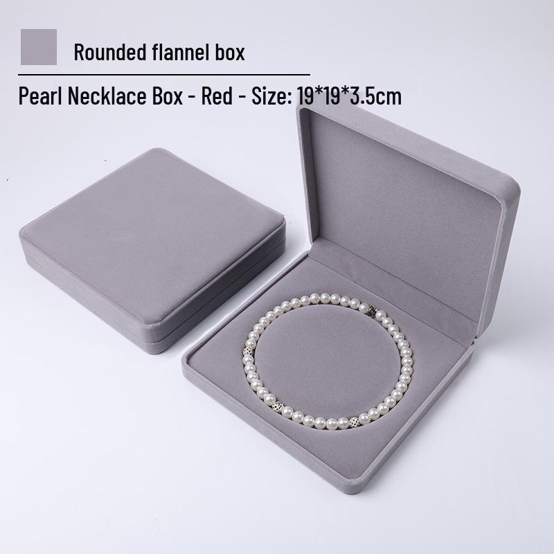 Rounded Corner Plush Jewelry Storage Box for Bracelets, Rings, and Necklaces