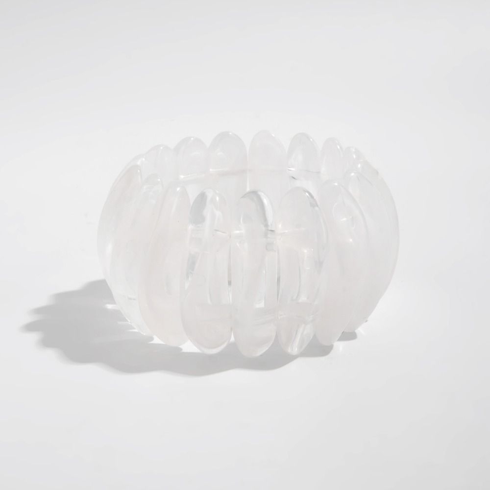 Bohemian Acrylic Bangle Wide Rectangle Elastic Rope Bracelet Retro Hand Ring  Lady Girls
