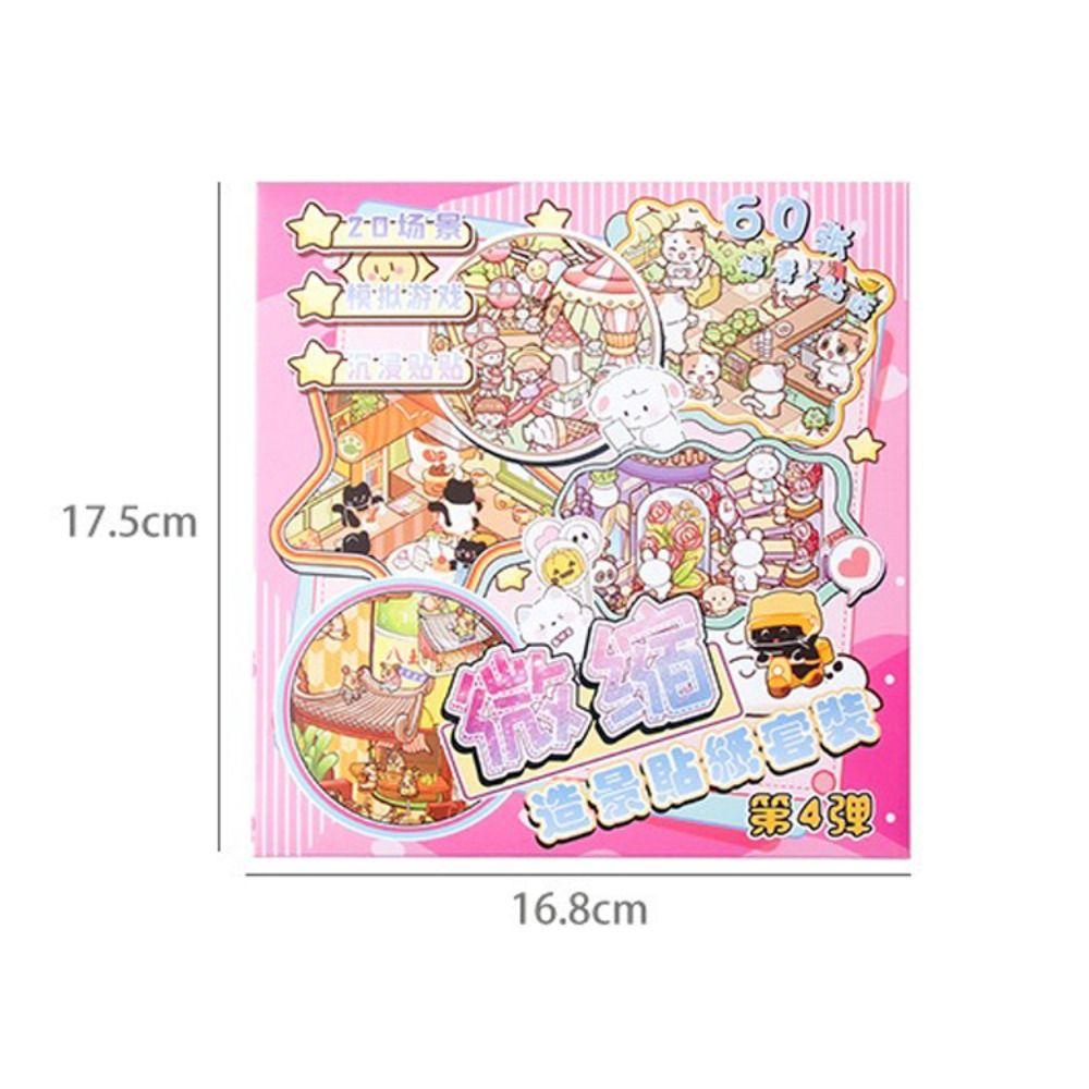 PET 3D Landscape Sticker Decompression Miniature Scene Collage DIY Cabin Scene Sticker  Boys/Girls