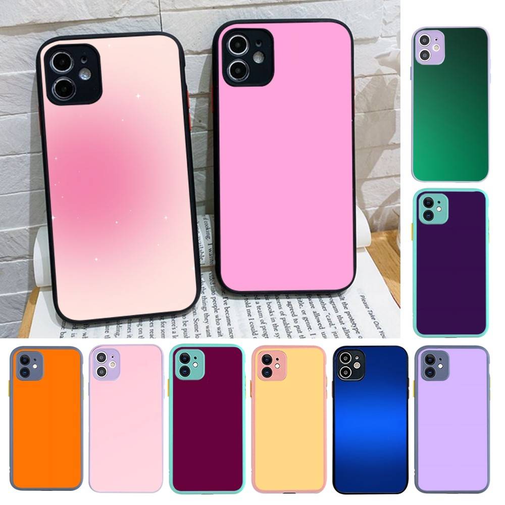 Popular Classic Solid Color For IPhone 11 12 13 14 15 16 Pro Max Plus Matte Translucent Phone Cover