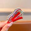 Kids New Year Hair Accessories Plush Embroidered Lion Dance Clips Girl Chinese Red Cartoon Lion Head Hairpin Holiday Headwear