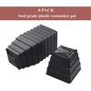 BangQiao 4.95 Inch Plastic Square Succulent Nursery Seedling Plant Pot Planter Container, Pack of 8, Black