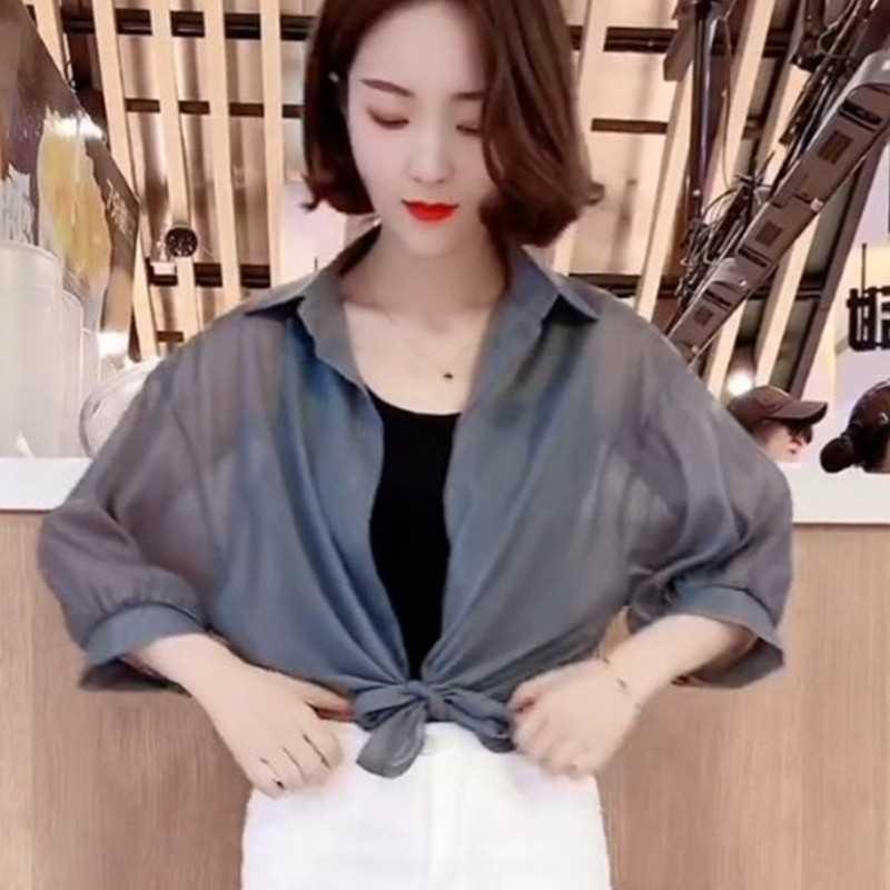 2023 Summer Chiffon Sunscreen Shawl Cardigan Women's Top Cover-up