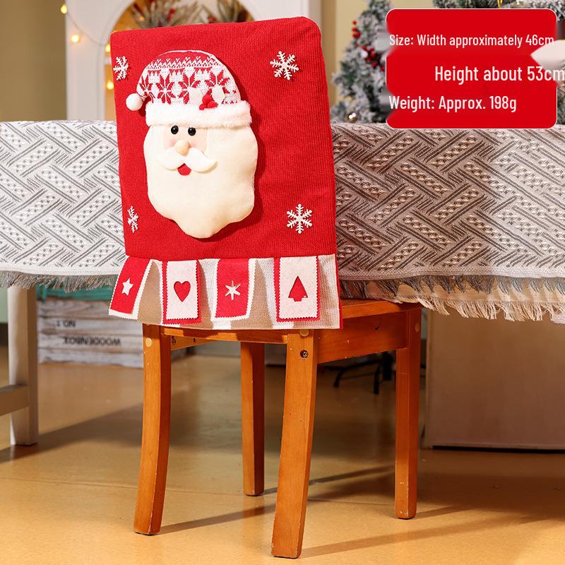 Christmas Santa and Snowman Chair Back Covers - Festive Restaurant Decorations