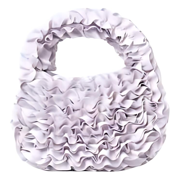 COS Petal Pleated Zipper Closure Mini Handbag Women handbag Lilac 1269100002 Purple Lilac