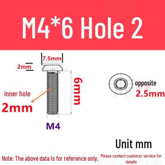 Stainless Steel 304 Pan Head Hollow Hex Screw (M4-M12)