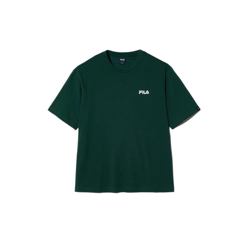FILA T Shirts Unisex Dark Green Crew Neck Moderate Straight Fit FS2RSH2103XDGR 110(2XL)