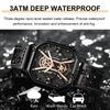 POEDAGAR Mode Herren Armbanduhren Luxus Chronograph Leuchtende wasserdichte Datumsuhr Quadratisches Zifferblatt Leder Quarz Business Uhren