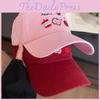 Red Cute Baseball Hat With Embroidery Ideal For Spring Outfits For Women