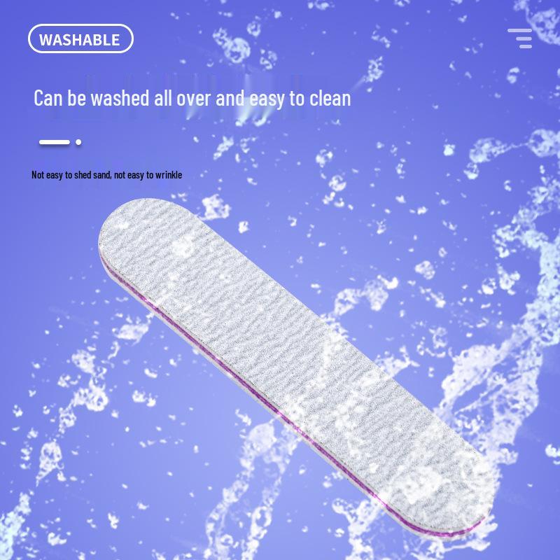 Grå dobbeltsidig mini neglefil og poleringsstripe (9x2 cm) for Manikyr og Neglekunst