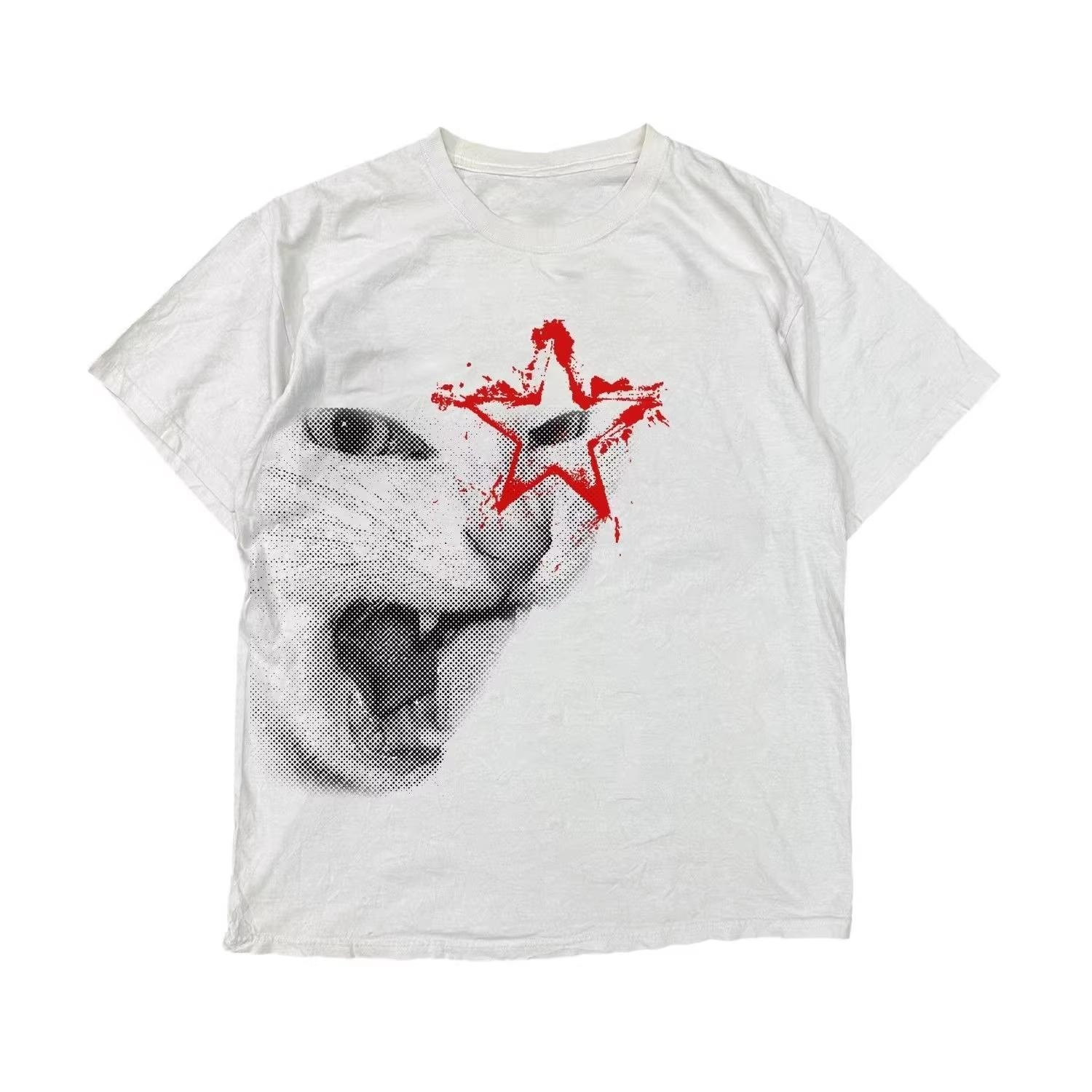 

2026 New Rock Cat Fun Pattern RoUnisextic Punk AntiSocial American TShirt for Unisexs Clothing Womens Clothing Summer T Shirt S
