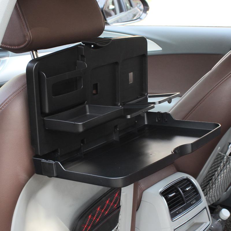 Table à manger portable pour voiture pliable plateau porte-gobelet de nourriture étagère de rangement intérieur de voiture porte-gobelet de siège arrière pièces automobiles multifonctions