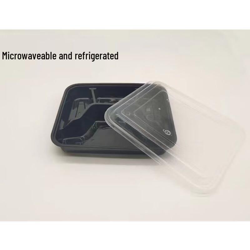 Einweg-Kunststoff-Lunchboxen mit 4 Fächern und Deckel