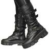 Damskor Ny Mode Stövlar med Korsband Sidozipp Moderna Stövlar Dam Högkvalitativt Spänne Mid-Calf Stövlar