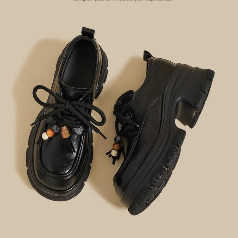 

Модные новые лоферы в ретро-стиле в британском стиле на толстой подошве — это универсальная, повседневная и спортивная обувь на одинарной подошве, увеличивающая рост, для женщин. 40 чёрный