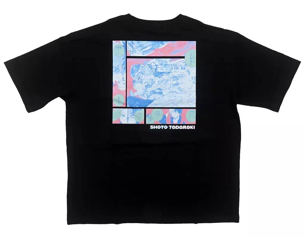 Shoto Todoroki Pocket Big Silhouette T-shirt HEROES Black Free Size 77x64x60cm 4XL