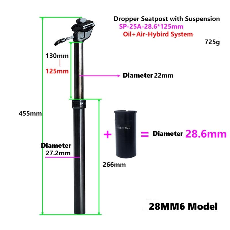 Bicycles Shock Absorption Seatpost Stainless Steels Bike Seatpost Hand Controlled Dropper Hydraulic Seatpost Enduring